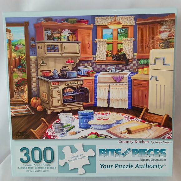 Bits and Pieces "Country Kitchen" 300 Large Piece Puzzle by Joseph Burgess - Picture 1 of 2